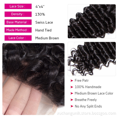 Uniky Deep Wave Bundles 9A Brazilian Virgin Human Hair Weft Cheap Wholesales Free Shipping For Black Woman
